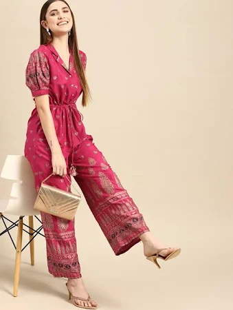 Women's Ethnic Motifs Printed Basic Jumpsuit